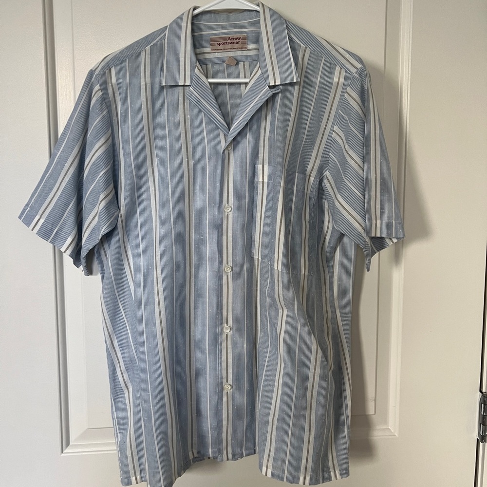 Stripe Camp Collared Shirt